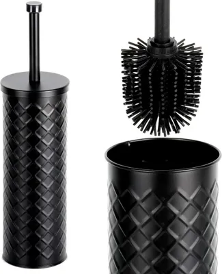 Produktbild von Silikon-WC-Bürstenhalter mit Abtropffläche, schwarz, Badezimmer