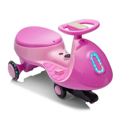 Image de Voiture électrique pour enfants 12 V, voiture électrique à pédales, 2 vitesses et protection anti-basculement, Bluetooth, pour enfants à partir de 3 ans, fuchsia et rose