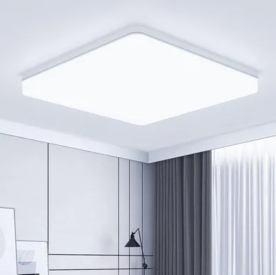 Zdjęcie produktu dla Lampa sufitowa LED 48 W, 6500 K, 5000 lm, kwadratowa, biała, nowoczesna, do salonu, kuchni, sypialni, łazienki