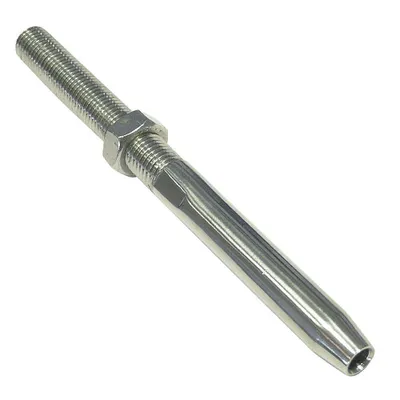 Produktbild von Gewindeterminal mit Mutter, links M14, DS-Ø 7mm, Edelstahl, A4