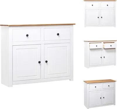 Produktbild von vidaXL Sideboard Weiß 93x40x80 cm Kiefernholz Panama -  Sideboards