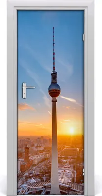 Produktbild von Tulup Türaufkleber 75x205 cm Dekorative Aufkleber Selbstklebend Wasserdichte Tapete Abnehmbar Schlafzimmer Wohnzimmer Wohnkultur - Fernsehturm
