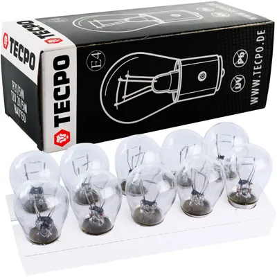 Produktbild von TECPO 10x Glühbirnen P21W 12V 21W E-Prüfzeichen, Bremslicht und Tagfahrlicht universelle Kugellampen Rückfahrlicht