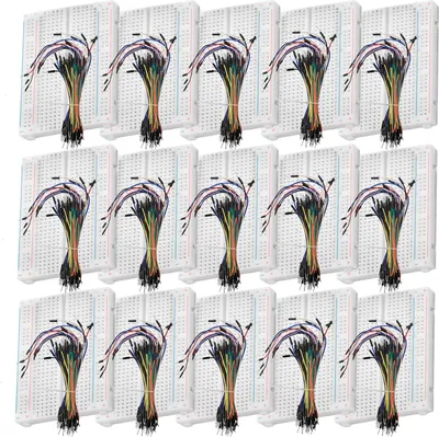 Immagine prodotto di AZ-Delivery Kit e componenti Breadboard Kit - 3 confezioni da 65 cavi jumper M2M e 3 mini breadboard da 400 pin compatibili con Arduino e Raspberry Pi, 5 kit