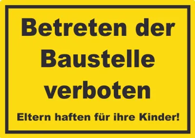 Produktbild von Betreten der Baustelle Aufkleber gelb-schwarz A0 (841x1189mm)