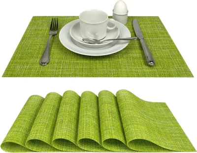 Produktbild von Tischsets Platzsets Capri, abwaschbar, im 6er-Set, grün, Tisch Unterlage ist abwischbar