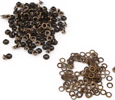 Produktbild von 100pcs Kleine Jungtiere Ösen mit Waschmaschinen für Kleidung, Leder, Taschen (Innendurchmesser 4mm)