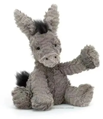 Produktbild von Esel Kuscheltier Plüschtier Grau Stofftier Baby Kleinkind Geburtstag Geschenk Zimmer Deko - Größe: 23cm