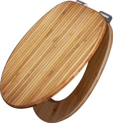 Produktbild von banjado Design WC Sitz Bambus Absenkautomatik -Bambusholz - Toilettendeckel mit Absenkautomatik Holz/hochwertiger Bambus Klodeckel/WC-Sitz für alle gängigen Toiletten [TDB2 10349]