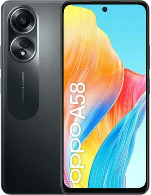 Productafbeelding van OPPO A58 4G, Zwart, 6 GB RAM, 128 GB opslag