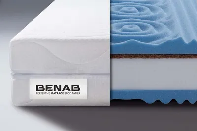 Produktbild von Schaummatratze Benab Zero Hard Matratze 90 x 200 cm H3 / H5 hart 19 cm hohe Schaummatratzen, Silber, Kokosnuss, PUR, 7 Zonen, Knoben, Partnermatratze