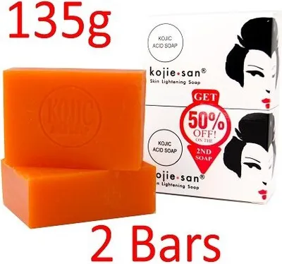 Produktbild von Kojie San Haut aufhellen Kojic Acid Soap 2 Takte -135g Fades Altersflecken, Sommersprossen und andere Anzeichen von Sonnenschäden