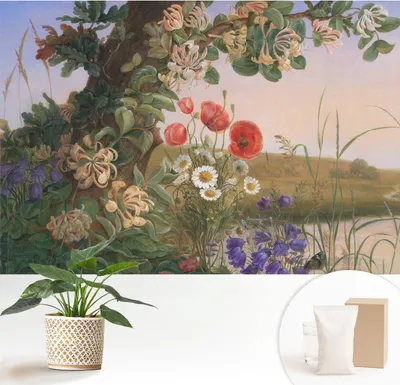 Produktbild von Fototapete  - 152x104 cm - Tapete - Wandtapete - Wandbilder  - Dekofolie - Tapete Folie - Wand - Dekoration - Wohnzimmer - Blumenidylle