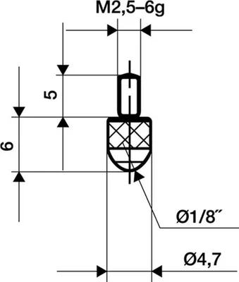 Zdjęcie produktu dla KÄFER Wkładka pomiarowa d.3mm l.6mm KGL M2,5 Ku.z.Messuhren - 62172