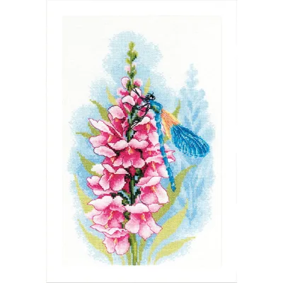 Produktbild von Lanarte Kreuzstich Set "Libellenschatz Aida", Zählmuster, 22x33cm