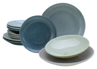 Obrázok produktu pre CreaTable, 23845, Reactive Aqua, Sada riadu 12-tlg, Steinzeug