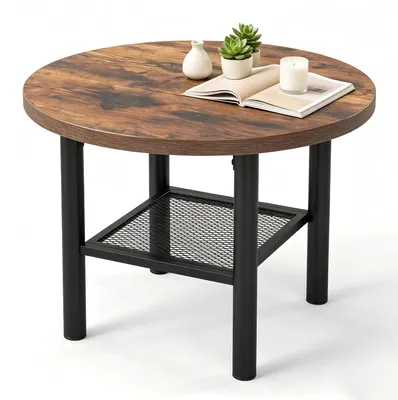 Produktbild von KOMFOTTEU Couchtisch Rund Wohnzimmertisch, 60 x 60 x 42 cm