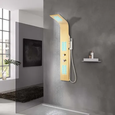 Immagine prodotto di Pannello doccia per mobili in acciaio inox 201 Golden curvo - Altri utensili manuali 147716