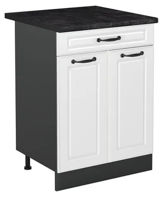 Obrázek produktu pro Spodní skříňka kuchyňské linky Vicco R-Line Bílý venkovský dům/Antracit 60 cm se zásuvkou pracovná doska antracitová, Model 61115