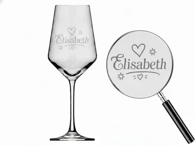 Produktbild von Valhalla Weinglas Gravur Elisabeth 1 Stück 350ml spülmaschinenfest