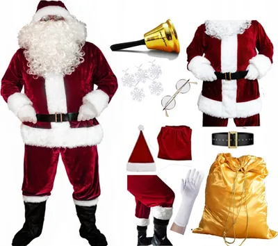Immagine prodotto di Costume da Babbo Natale per uomo per adulti Abito da Babbo Natale in velluto rosso L-XXXL