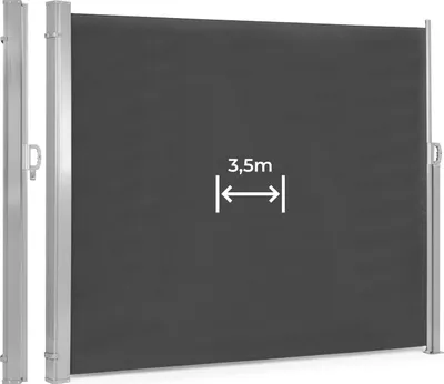 Zdjęcie produktu dla Składana markiza boczna 350x180 cm Zasłona do ogrodu lub tarasu, antracyt MultiGarden