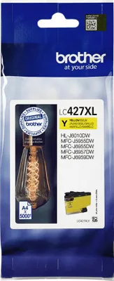 Produktbild von Brother LC-427XLY, Hohe (XL-) Ausbeute, Gelb, Tinte auf Pigmentbasis, 1 Stück(e), 5000 Seiten, Einzelpackung