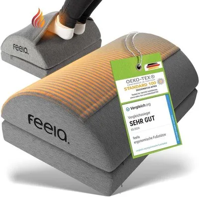 Image de Repose-pieds ergonomique avec fonction chauffante | Réglable en hauteur (gris foncé)