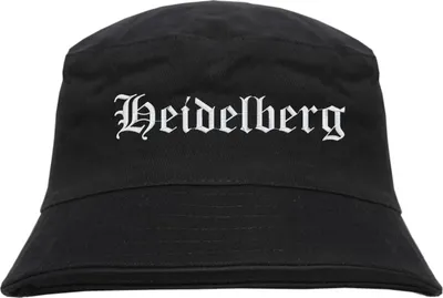 Produktbild von Heidelberg Fischerhut - Altdeutsch - bestickt -  Bucket Hat Anglerhut Hut Anglerhut Hut  Schwarz L/XL