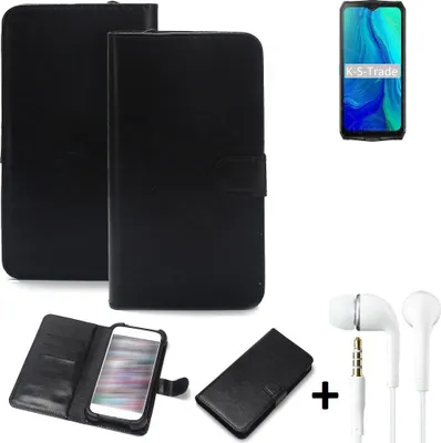 Produktbild von K-S-Trade Wallet Case Handyhülle kompatibel mit Blackview BV9100 Schutzhülle Flip cover Flipstyle Tasche Hülle Flipcover Slim Bumper schwarz + in