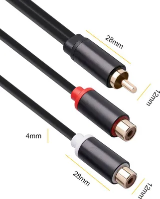 Image de Câble répartiteur en Y pour haut-parleurs audio de 0,3 m Câble audio stéréo 1 mâle vers 2 femelles plaqué or