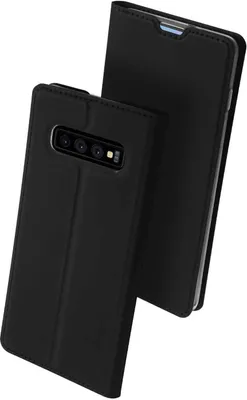 Produktbild von Samsung Galaxy S10 Plus Hülle - Kunstleder - Dux Ducis Klapphülle - Schwarz