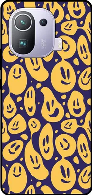 Produktbild von Smartphonica Handyhülle Geeignet für Xiaomi Mi 11 Pro mit Smiley-Druck - TPU zurück Abdeckung Fall Emoji Design - lila gelb