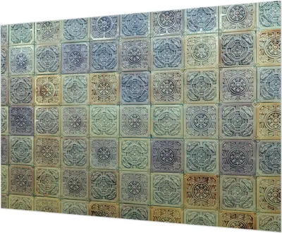 Produktbild von Wandtapete - Dekorative Tapete für Wohnzimmer - Tapetenfolie für Wanddekoration - 312x219 cm - Geometrische Fliesen
