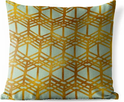 Produktbild von MuchoWow® Outdoor Kissen - Muster - Gold - Linie - 50x50 cm - Wetterfest - Lounge Kissen - Komfortabel - Kissen mit Bild