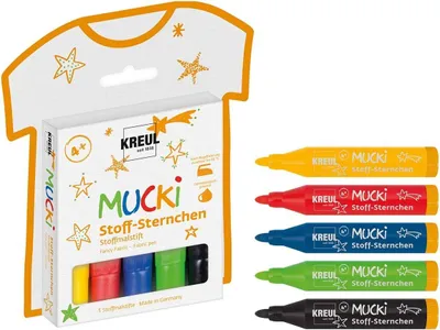 Image de KREUL 27156 KREUL Crayon de peinture pour tissu "MUCKI", set de 5 pièces