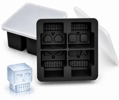 Produktbild von Set mit 2 großen Silikon-Eiswürfelformen für Getränke