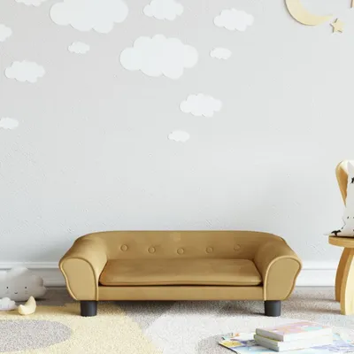 Image de The Living Store canapé pour enfants marron 70x45x26 cm velours