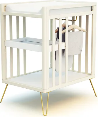 Image de JURABABY - Table à langer 2 étagères en bois ONLY Jaune