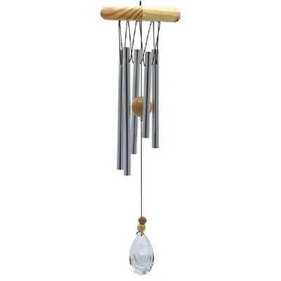 Zdjęcie produktu dla Gong wietrzny z pięcioma drewnianymi pałeczkami, kryształowy łapacz wiatru - 48 cm