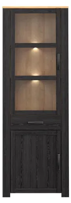 Produktbild von Stauraumvitrine >BOHOL< in Eiche Nachbildung / Cabezone   - 71,7x205,4x42cm (BxHxT)