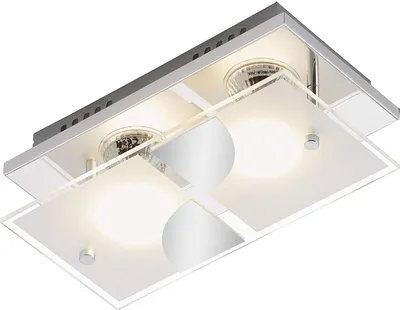 Produktbild von Briloner LED Deckenleuchte Chrom Glas matt Eckig 2 x 3W GU10 warmweiß 24 x 12cm