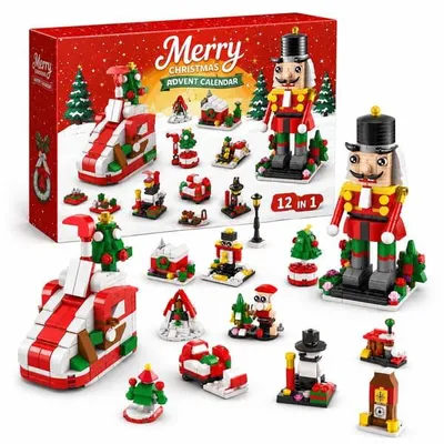 Obrázok produktu pre 12-dielna adventná súprava s vianočnými mini stavebnicami – BRICKVENT