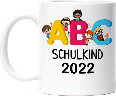 Produktbild von ABC Schulkind 2022 Tasse Einschulungsgeschenk 1. Klasse Grundschule Geschenkidee
