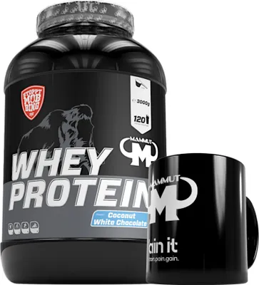 Produktbild von Mammut Nutrition - Whey Protein 3000 g Dose - 120 Portionen Eiweiß + GRATIS Keramik Tasse, Geschmack: Coconut White Chocolate