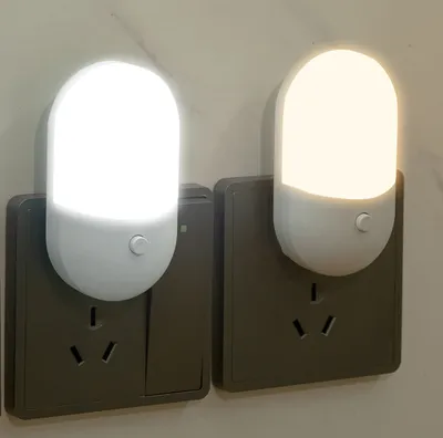 Produktbild von 3 Stücke LED Nachtlicht Steckdose Nachtlampe Steckdosenlicht für Baby Kinder Schlafzimmer, Weiß und Warmweiß