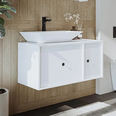 Image de Ensemble de meubles de salle de bains Roomart GUSTO-II-90, 2 pièces, largeur 90 cm, blanc