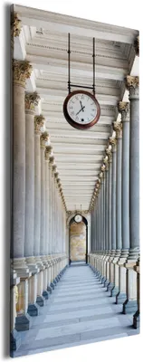 Produktbild von Wallario Premium Leinwandbild Säulengang in Größe 80 x 200 cm