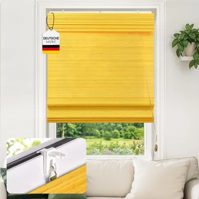 Produktbild von Victoria M. Bambus-Raffrollo, Klemmfix, 80 x 160 cm, bambus für Fenster & Türen Sicht- & Sonnenschutz, stufenlos mit Zugschnur, ohne bohren, natürliche Optik für Wohnzimmer & Schlafzimmer
