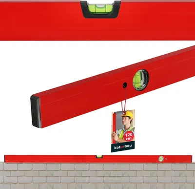 Produktbild von KOTARBAU® Aluminium-Wasserwaage Rot 120cm horizontalen & vertikalen Ausrichtung